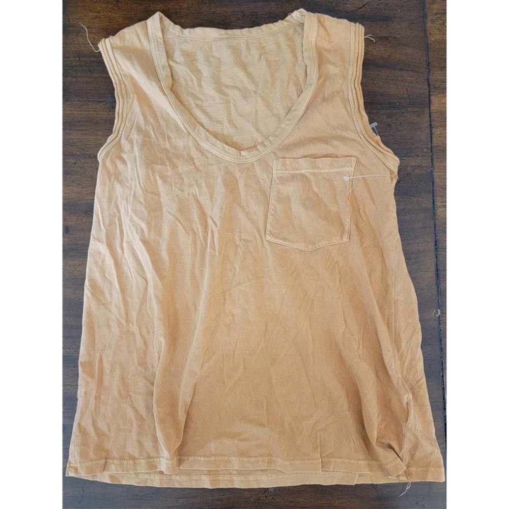 NWOT Standard James Perse Sleeveless V Neck T Shirt Yellow 120446